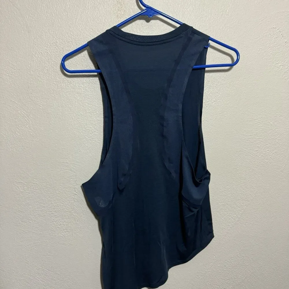 Nike Womens Side Tie Tank Top Navy Blue Sz XS Athletic Yoga Running